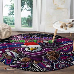 Merry Christmas Manly Warringah Sea Eagles Round Carpet Aboriginal Santa Rugby Mascot Silvertails