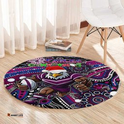Merry Christmas Manly Warringah Sea Eagles Round Carpet Aboriginal Santa Rugby Mascot Silvertails