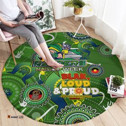 Personalised NAIDOC Week 2024 Raiders Round Carpet Australia Fire Burning DT02