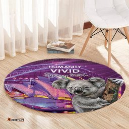 Vivid Sydney Australia Round Carpet Humanity Aussie Koala Fanciful Light