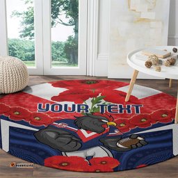 Custom Roosters Rugby ANZAC Round Carpet Sydney Gallipoli Soldier With Aboriginal Art