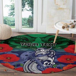 Custom Warriors Rugby ANZAC Round Carpet Gallipoli Soldier With Aboriginal Art