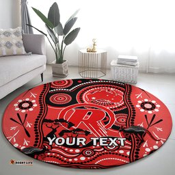 Custom Melbourne Renegades Cricket Round Carpet Happy Australia Day Aboriginal Art
