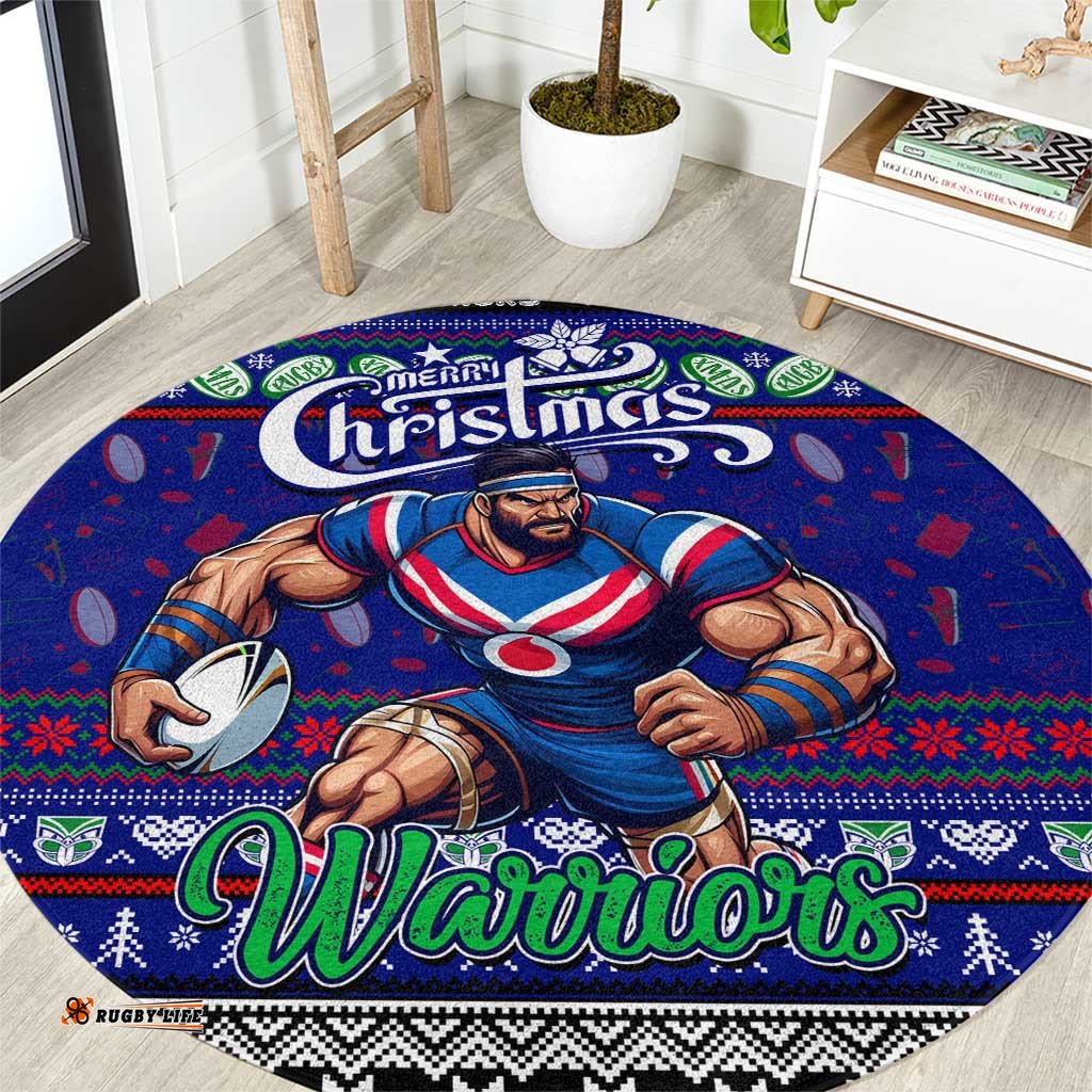 New Zealand Warriors Rugby Xmas Round Carpet Australia NRL Mascot
