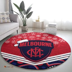 Custom Melbourne Football Christmas Round Carpet Merry Xmas 2023 Mix Aboriginal Art