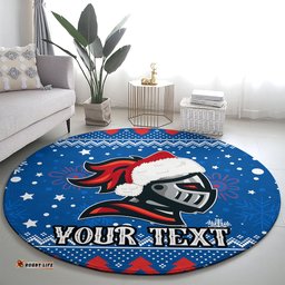 Custom Knights Rugby Round Carpet Chirstmas Vibe 2023