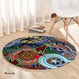 Personalised Panthers NAIDOC Week 2024 Round Carpet Australia Aboriginal Dot Painting