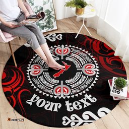 New Zealand Waitangi Day Personalised Round Carpet Aotearoa Te Ra O Waitangi With Maori Tattoo