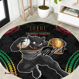 Custom Panthers Champion Grand Final 2024 Round Carpet With Polynesian Style