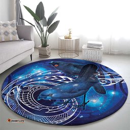 North Island Kokako and South Island Kokako Round Carpet New Zealand Native Bird with Galaxy Vibe