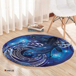 North Island Kokako and South Island Kokako Round Carpet New Zealand Native Bird with Galaxy Vibe