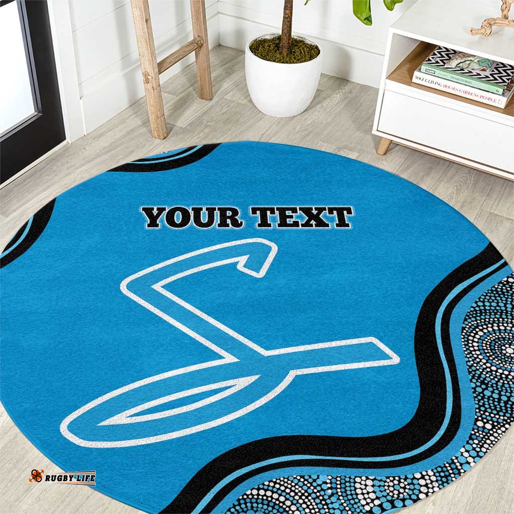 Custom Adelaide Strikers Round Carpet Indigenous Art Grunge Style