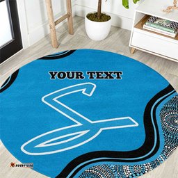 Custom Adelaide Strikers Round Carpet Indigenous Art Grunge Style