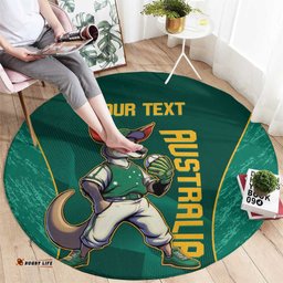Custom Baseball Australia Round Carpet Go Champions Aussie Kangaroo Mascot