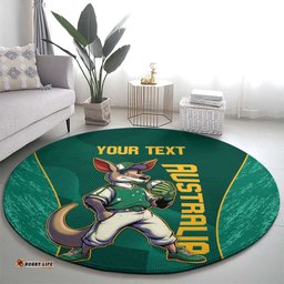 Custom Baseball Australia Round Carpet Go Champions Aussie Kangaroo Mascot