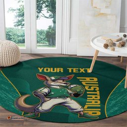 Custom Baseball Australia Round Carpet Go Champions Aussie Kangaroo Mascot