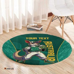 Custom Baseball Australia Round Carpet Go Champions Aussie Kangaroo Mascot
