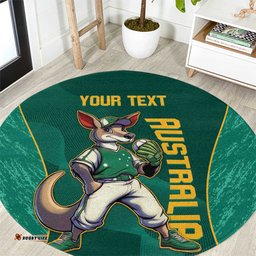 Custom Baseball Australia Round Carpet Go Champions Aussie Kangaroo Mascot