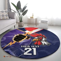 NRL Storm Rooster Mascot Custom Round Carpet Cracked Metal Style