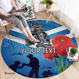 Custom Bulldogs Rugby ANZAC Round Carpet The Military Soldiers with Aboriginal Style