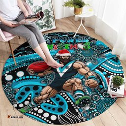Merry Christmas AFL Power Round Carpet Aboriginal Santa Football Mascot