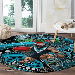 Merry Christmas AFL Power Round Carpet Aboriginal Santa Football Mascot