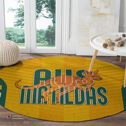 Custom Australia Soccer Round Carpet Go Matildas Dynamic National Colors
