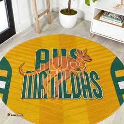 Custom Australia Soccer Round Carpet Go Matildas Dynamic National Colors