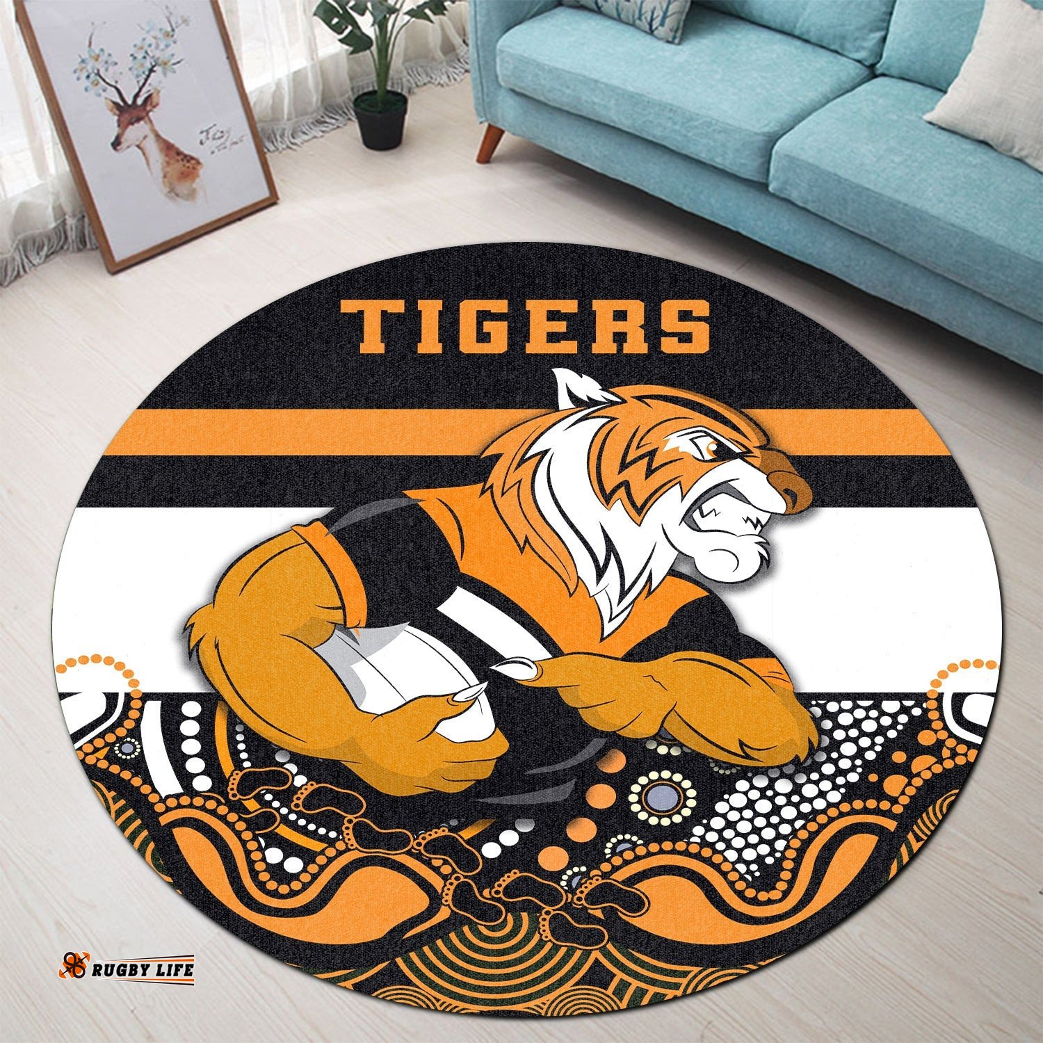 Tigers Indigenous Round Carpet Wests