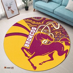 Broncos Round Carpet Brisbane Indigenous Style Rainbow