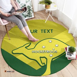 Custom Australia Field Hockey Round Carpet Go Champions Hockeyroos National Color