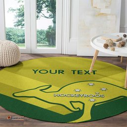 Custom Australia Field Hockey Round Carpet Go Champions Hockeyroos National Color