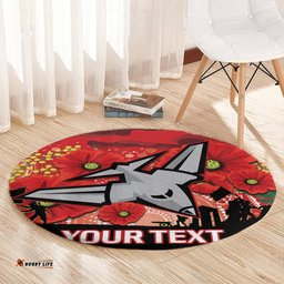 Custom Essendon Football ANZAC Round Carpet Gallipoli Camouflage With Poppies