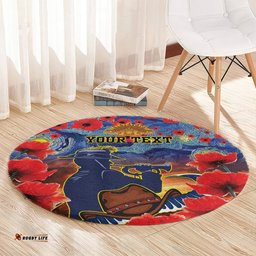 Personalised Cowboys Rugby ANZAC Round Carpet Starry Night and Field of Poppies