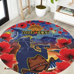 Personalised Cowboys Rugby ANZAC Round Carpet Starry Night and Field of Poppies
