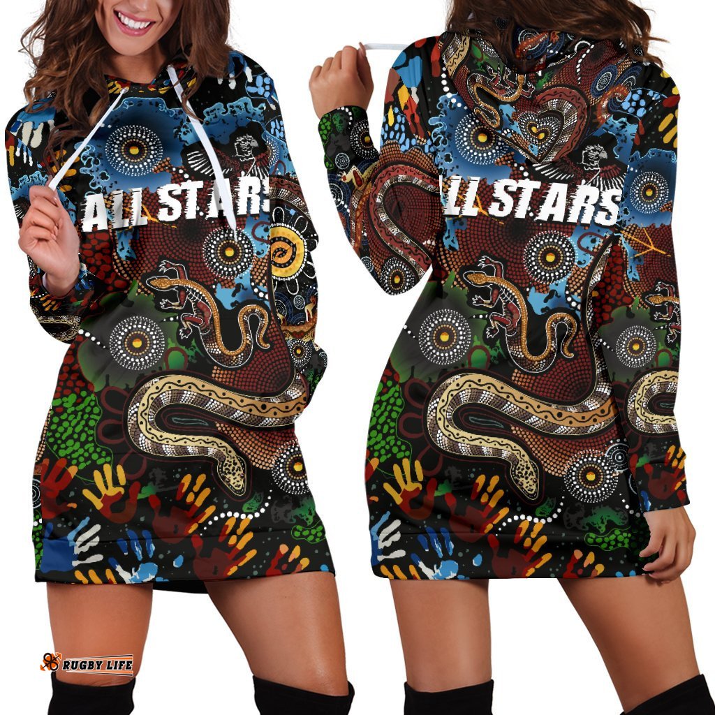 Australia Indigenous Women's Hoodie Dress All Stars