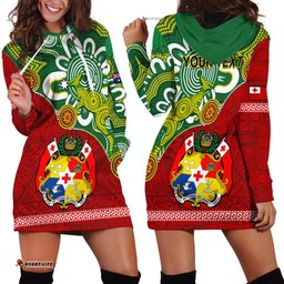 Personalised Australia And Tonga Hoodie Dress Aboriginal Mix Tongan Ngatu Unique Style