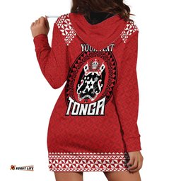 Tonga Rugby XIII Custom Hoodie Dress Mate Ma'a Tonga with Ngatu Pattern