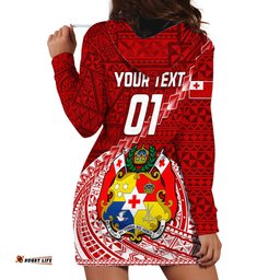 Custom Tonga Rugby Hoodie Dress Tongan Ngatu Pattern White Version