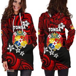 Mate Ma'a Tonga Rugby Women's Hoodie Dress Polynesian Unique Vibes - Red
