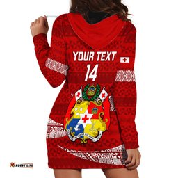 Custom Tonga Rugby Hoodie Dress 2023 Ikale Tahi Tongan Ngatu Pattern