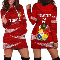 Custom Tonga Rugby Hoodie Dress 2023 Ikale Tahi Tongan Ngatu Pattern