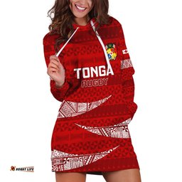 Custom Tonga Rugby Hoodie Dress 2023 Ikale Tahi Tongan Ngatu Pattern