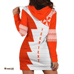 Custom Tonga Rugby Hoodie Dress Ikale Tahi Ngatu Tribal Pattern Half Style