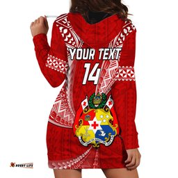 Custom Text And Number Tonga Rugby Hoodie Dress Mate Maa Tonga Pacific Tongan Ngatu