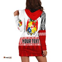 Custom Personalised Tonga Rugby Hoodie Dress Kupesi Ngatu Mate Maa Tonga
