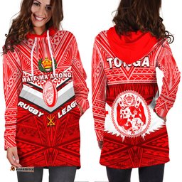 Tonga Rugby Mate Ma'a Tonga Tapa Pattern Hoodie Dress