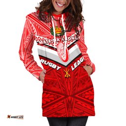 Tonga Rugby Mate Ma'a Tonga Tapa Pattern Hoodie Dress