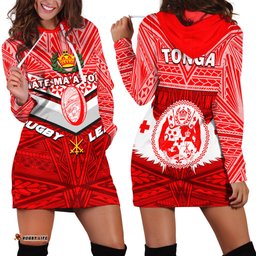 Tonga Rugby Mate Ma'a Tonga Tapa Pattern Hoodie Dress