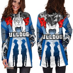 Australia Bulldogs Rugby Women's Hoodie Dress Anzac Day Survival World